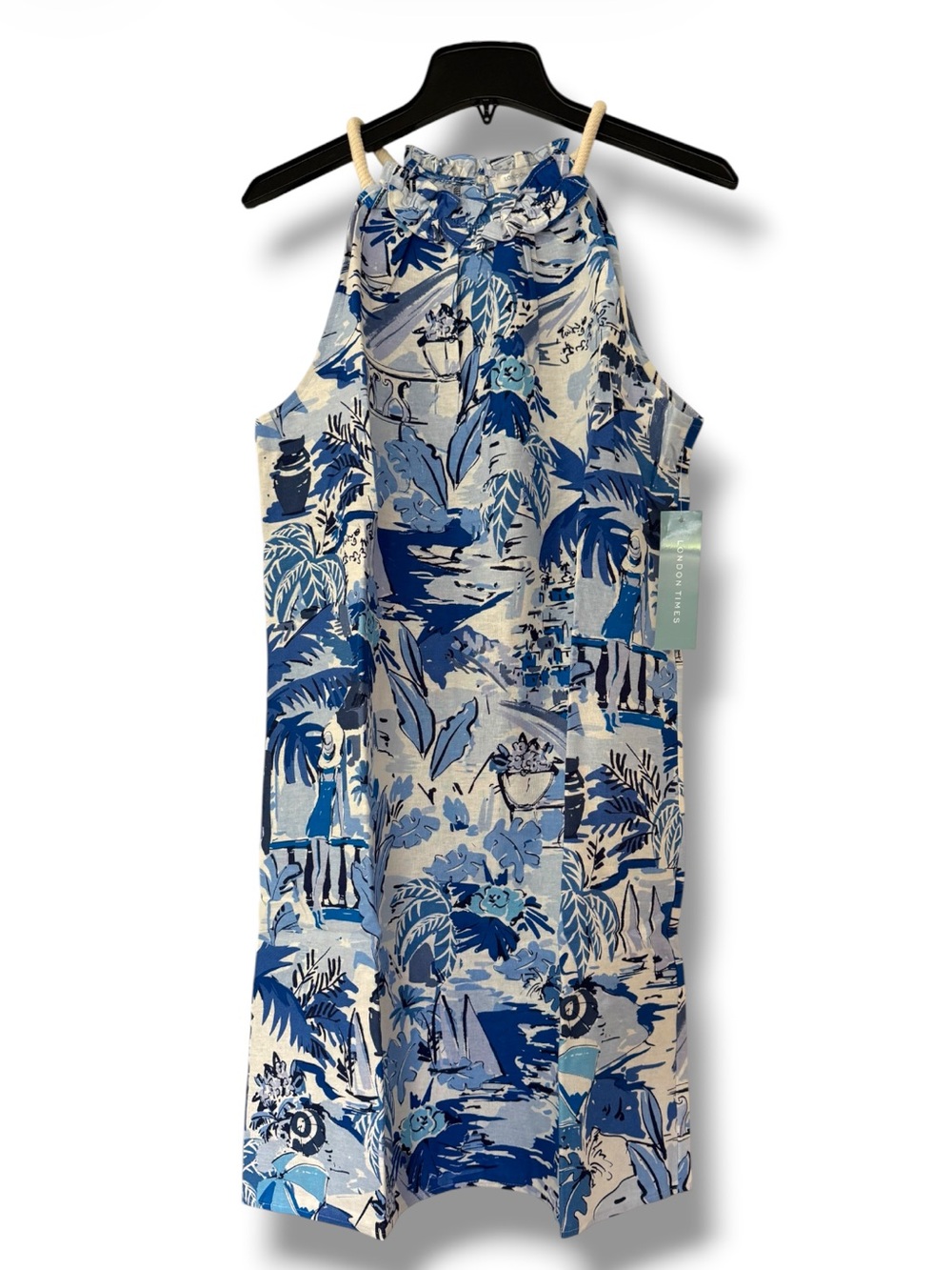 London Times Tropical Halter Shift Dress
